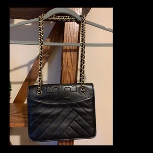 TORY BURCH Black Convertible Shoulder Bag